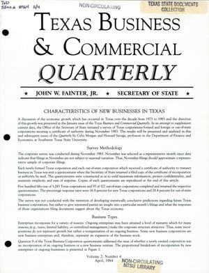 Texas Business & Commercial Quarterly, Volume 2, Number 4, April 1984