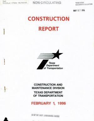 Primary view of object titled 'Texas Construction Report: February 1996'.