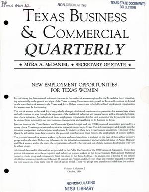 Texas Business & Commercial Quarterly, Volume 3, Number 2, October 1984