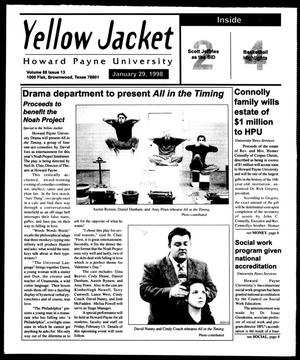 Primary view of object titled 'Howard Payne University Yellow Jacket (Brownwood, Tex.), Vol. 88, No. 13, Ed. 1, Thursday, January 29, 1998'.