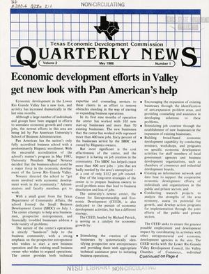 Primary view of object titled 'Texas Economic Development Commission Quarterly News, Volume 2, Number 1, May 1986'.