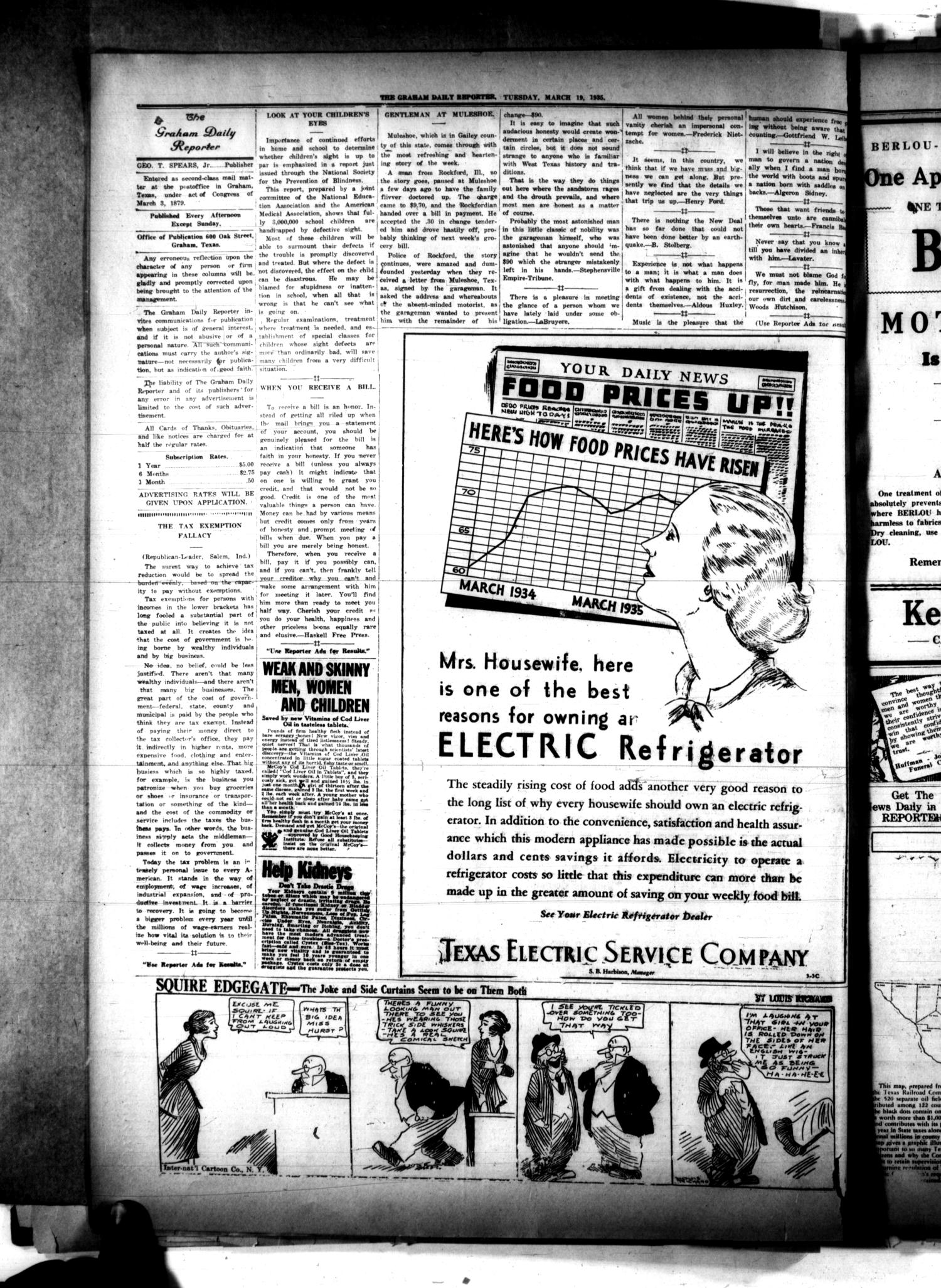 The Graham Daily Reporter (Graham, Tex.), Vol. 1, No. 168, Ed. 1 Tuesday, March 19, 1935
                                                
                                                    [Sequence #]: 2 of 4
                                                