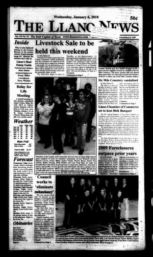 Primary view of object titled 'The Llano News (Llano, Tex.), Vol. 123, No. 14, Ed. 1 Wednesday, January 6, 2010'.