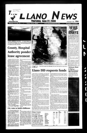 Primary view of object titled 'The Llano News (Llano, Tex.), Vol. 112, No. 37, Ed. 1 Thursday, June 22, 2000'.