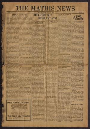 Primary view of object titled 'The Mathis News (Mathis, Tex.), Vol. 25, No. 26, Ed. 1 Friday, July 19, 1940'.