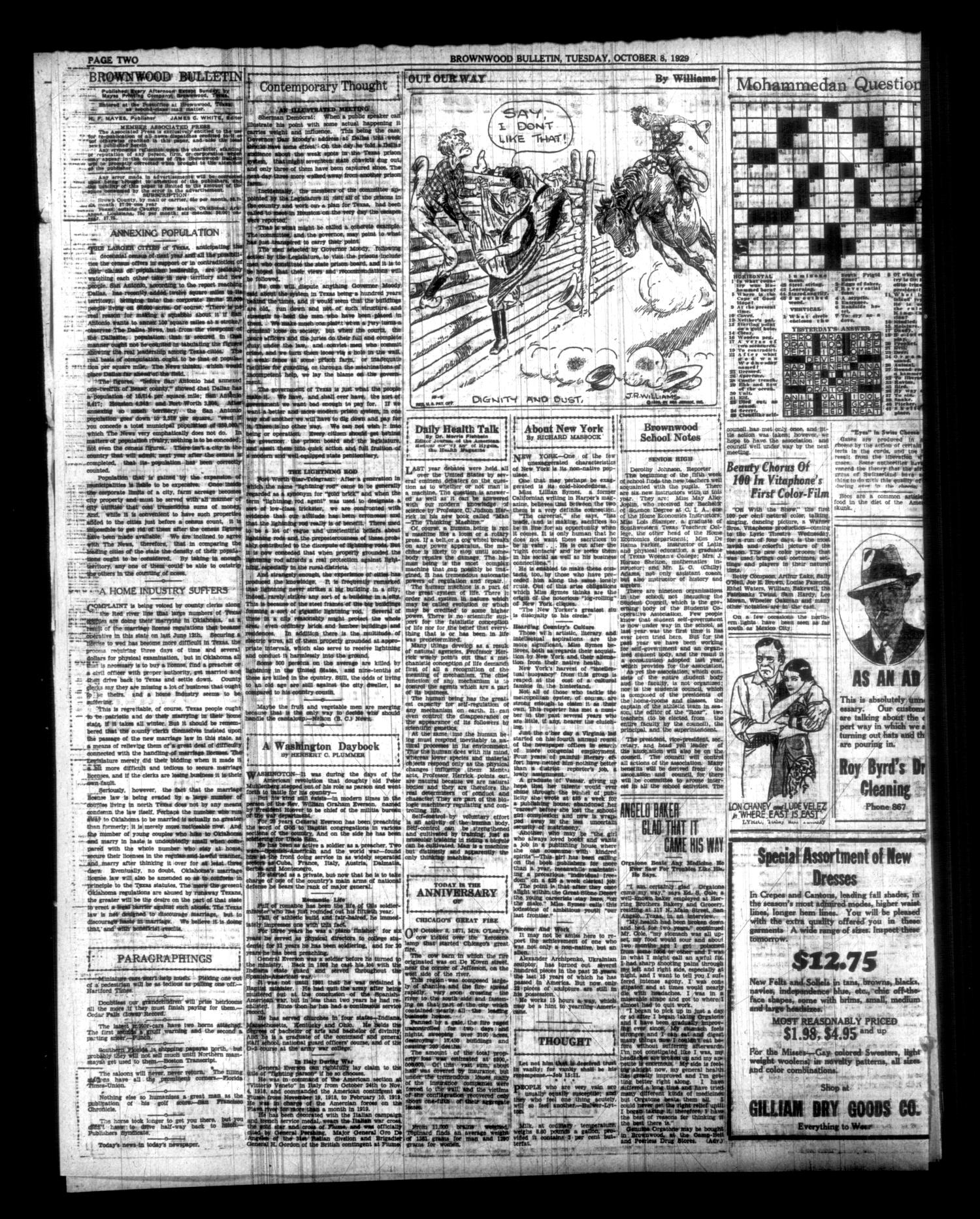 Brownwood Bulletin (Brownwood, Tex.), Vol. 29, No. 305, Ed. 1 Tuesday, October 8, 1929
                                                
                                                    [Sequence #]: 8 of 10
                                                