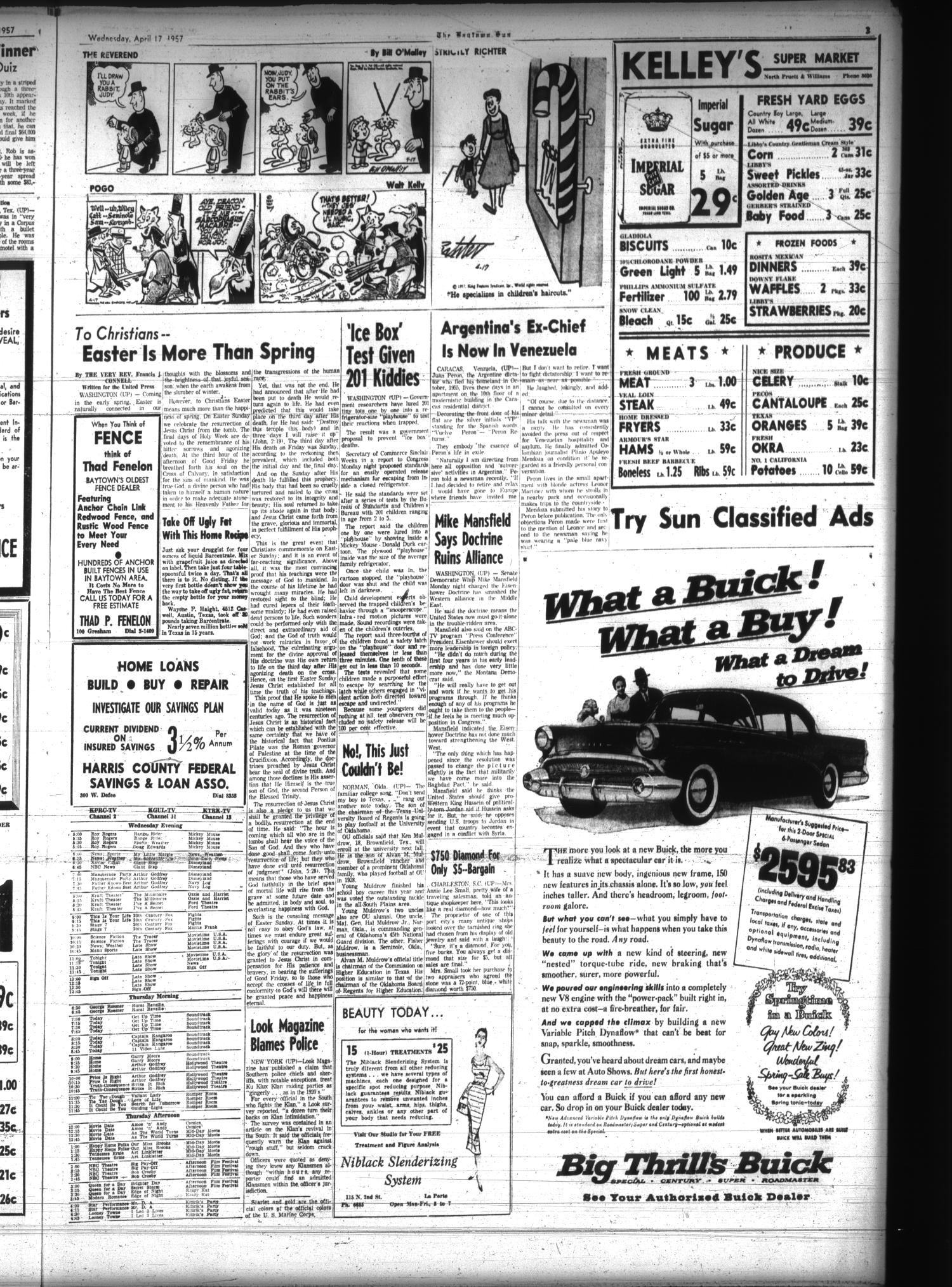 The Baytown Sun (Baytown, Tex.), Vol. 37, No. 170, Ed. 1 Wednesday, April 17, 1957
                                                
                                                    [Sequence #]: 3 of 12
                                                