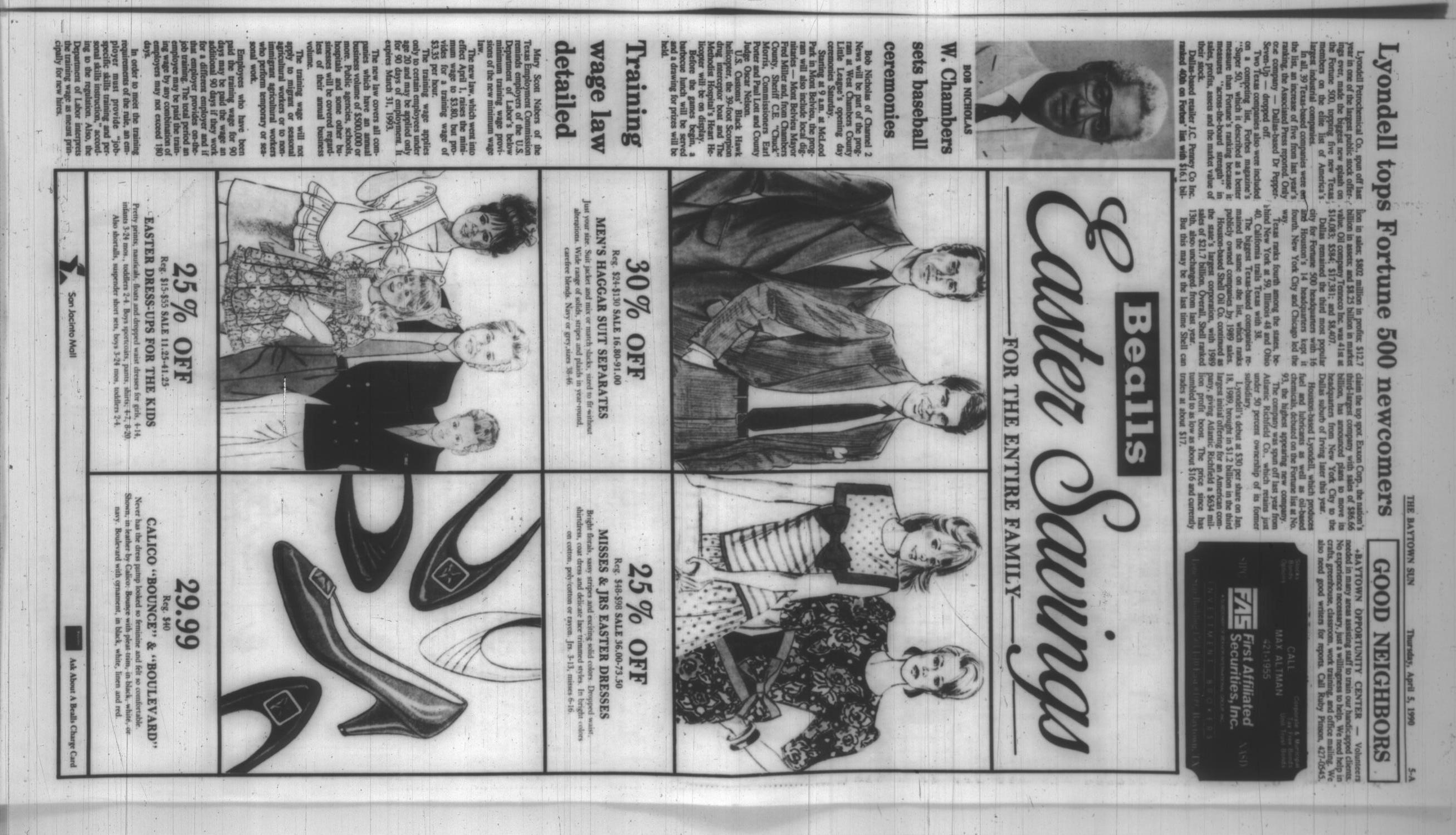 The Baytown Sun (Baytown, Tex.), Vol. 68, No. 134, Ed. 1 Thursday, April 5, 1990
                                                
                                                    [Sequence #]: 5 of 20
                                                