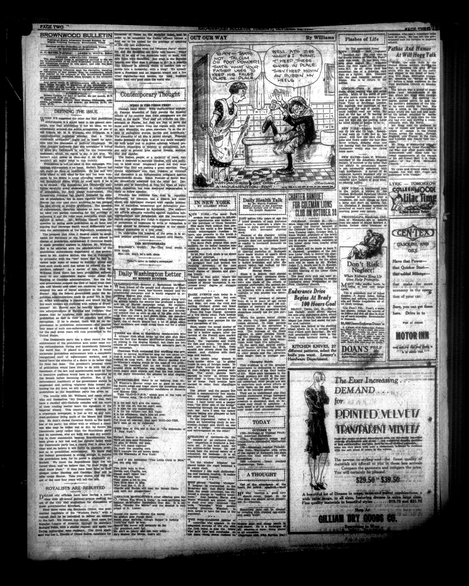 Brownwood Bulletin (Brownwood, Tex.), Vol. 29, No. 8, Ed. 1 Tuesday, October 23, 1928
                                                
                                                    [Sequence #]: 8 of 10
                                                