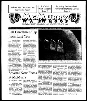 Primary view of object titled 'McMurry War Whoop (Abilene, Tex.), Vol. 76, No. 1, Ed. 1, Wednesday, September 15, 1999'.