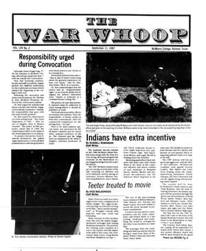Primary view of The War Whoop (Abilene, Tex.), Vol. 65, No. 2, Ed. 1, Friday, September 11, 1987