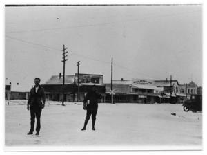 Primary view of object titled 'Snowfall in Downtown Sinton, TX'.