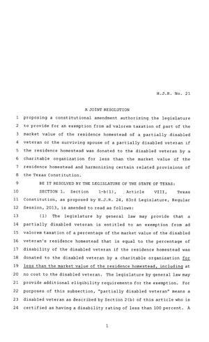 Primary view of object titled '85th Texas Legislature, Regular Session, House Joint Resolution 21'.