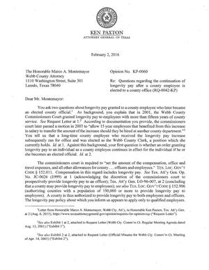 Primary view of object titled 'Texas Attorney General Opinion: KP-0060'.