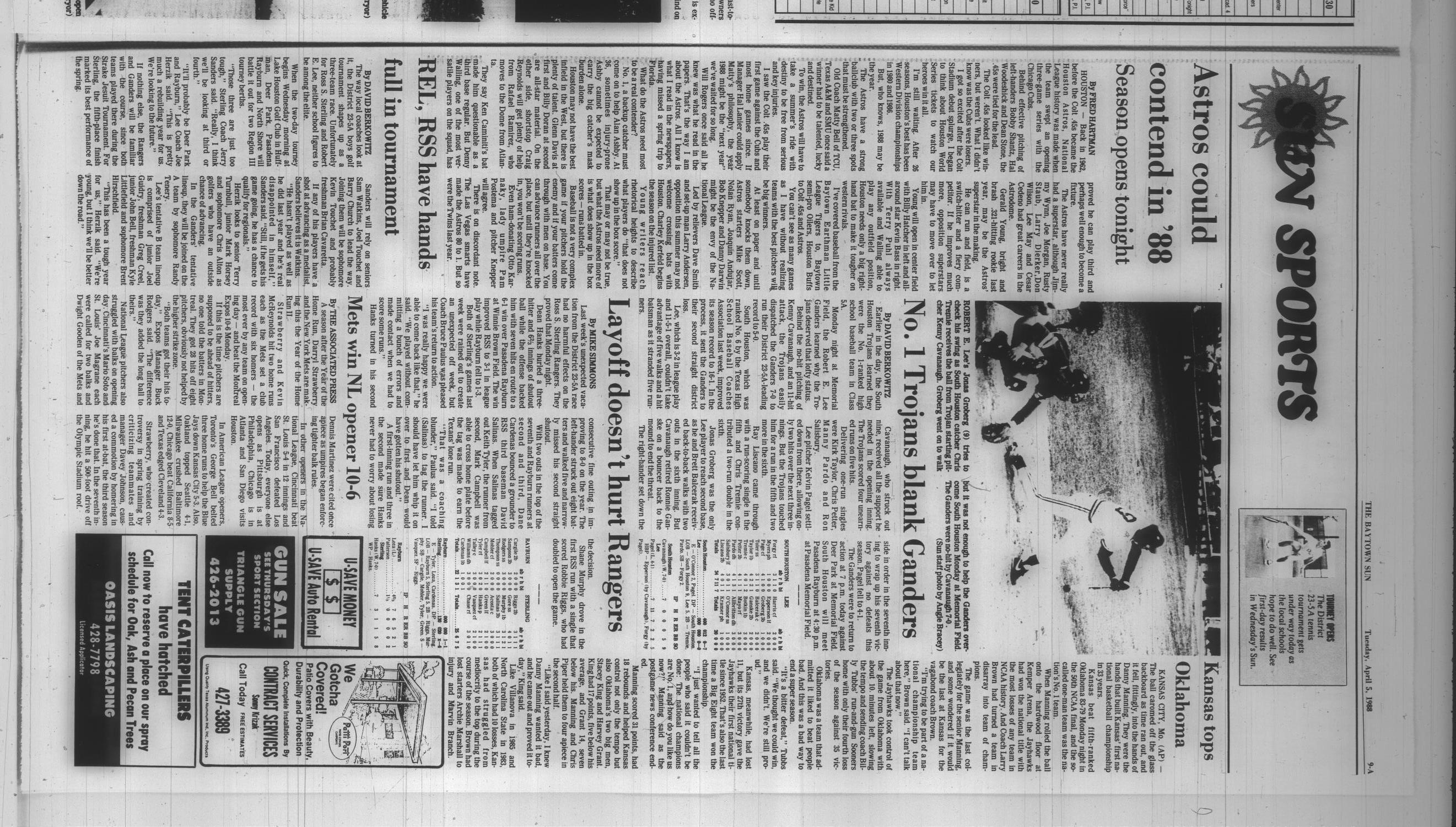 The Baytown Sun (Baytown, Tex.), Vol. 66, No. 134, Ed. 1 Tuesday, April 5, 1988
                                                
                                                    [Sequence #]: 9 of 16
                                                