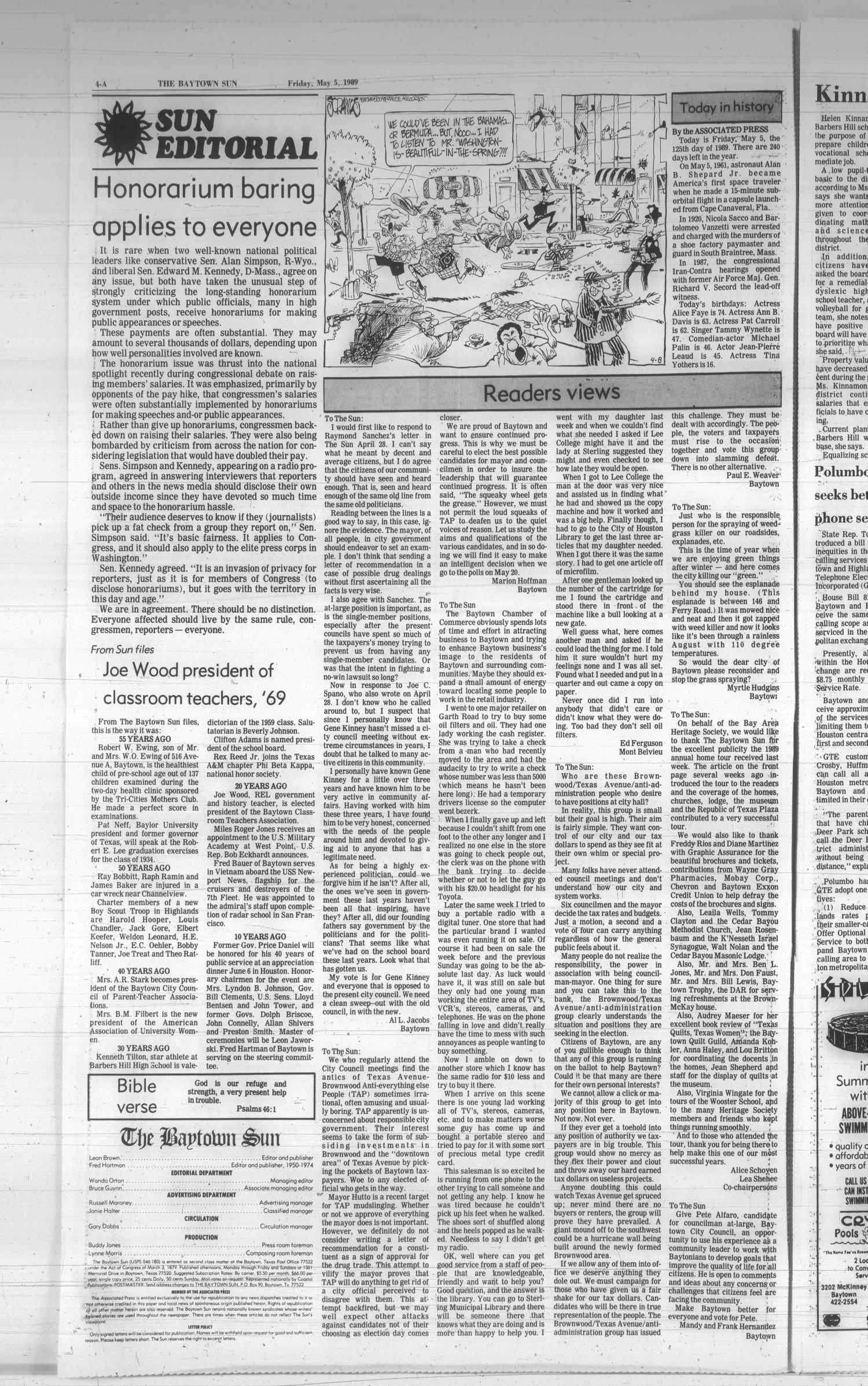 The Baytown Sun (Baytown, Tex.), Vol. 67, No. 160, Ed. 1 Friday, May 5, 1989
                                                
                                                    [Sequence #]: 4 of 18
                                                
