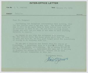 Primary view of object titled '[Letter from T. L. James to I. H. Kempner, January 27, 1949]'.