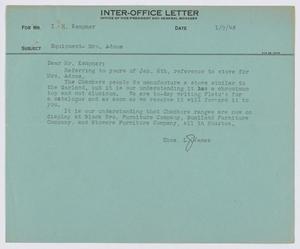 Primary view of object titled '[Letter from T. L. James to I. H. Kempner, January 9, 1948]'.