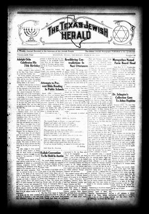 Primary view of object titled 'The Texas Jewish Herald (Houston, Tex.), Vol. 26, No. 49, Ed. 1 Thursday, March 16, 1933'.