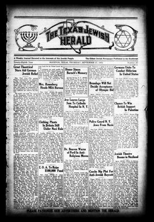 Primary view of The Texas Jewish Herald (Houston, Tex.), Vol. 28, No. 25, Ed. 1 Thursday, September 27, 1934