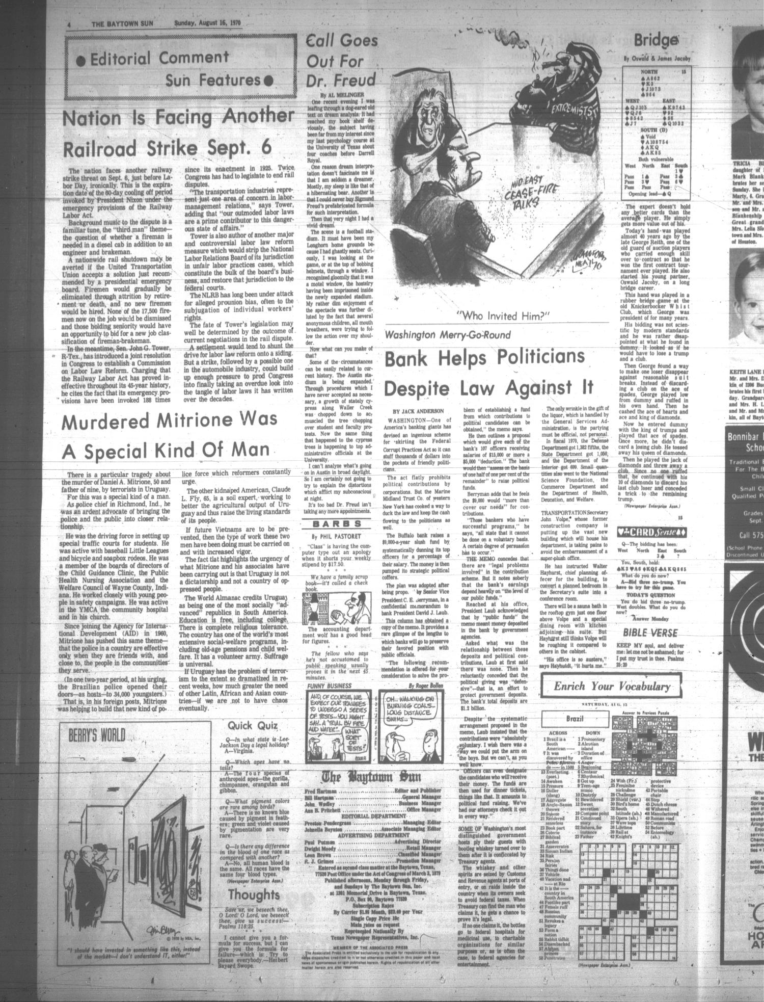 The Baytown Sun (Baytown, Tex.), Vol. 48, No. 279, Ed. 1 Sunday, August 16, 1970
                                                
                                                    [Sequence #]: 4 of 16
                                                