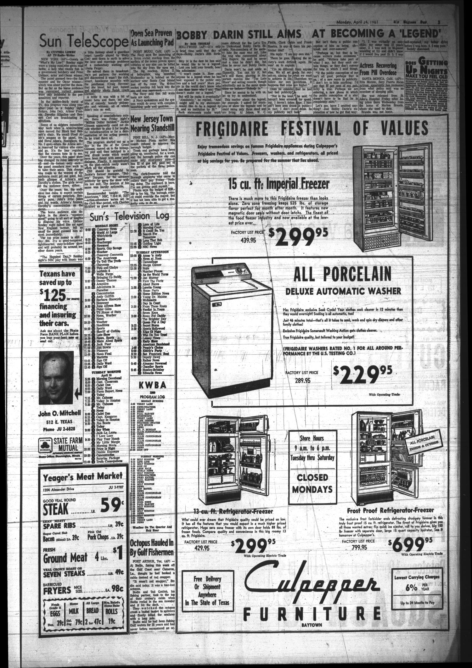 The Baytown Sun (Baytown, Tex.), Vol. 42, No. 208, Ed. 1 Monday, April 24, 1961
                                                
                                                    [Sequence #]: 3 of 12
                                                