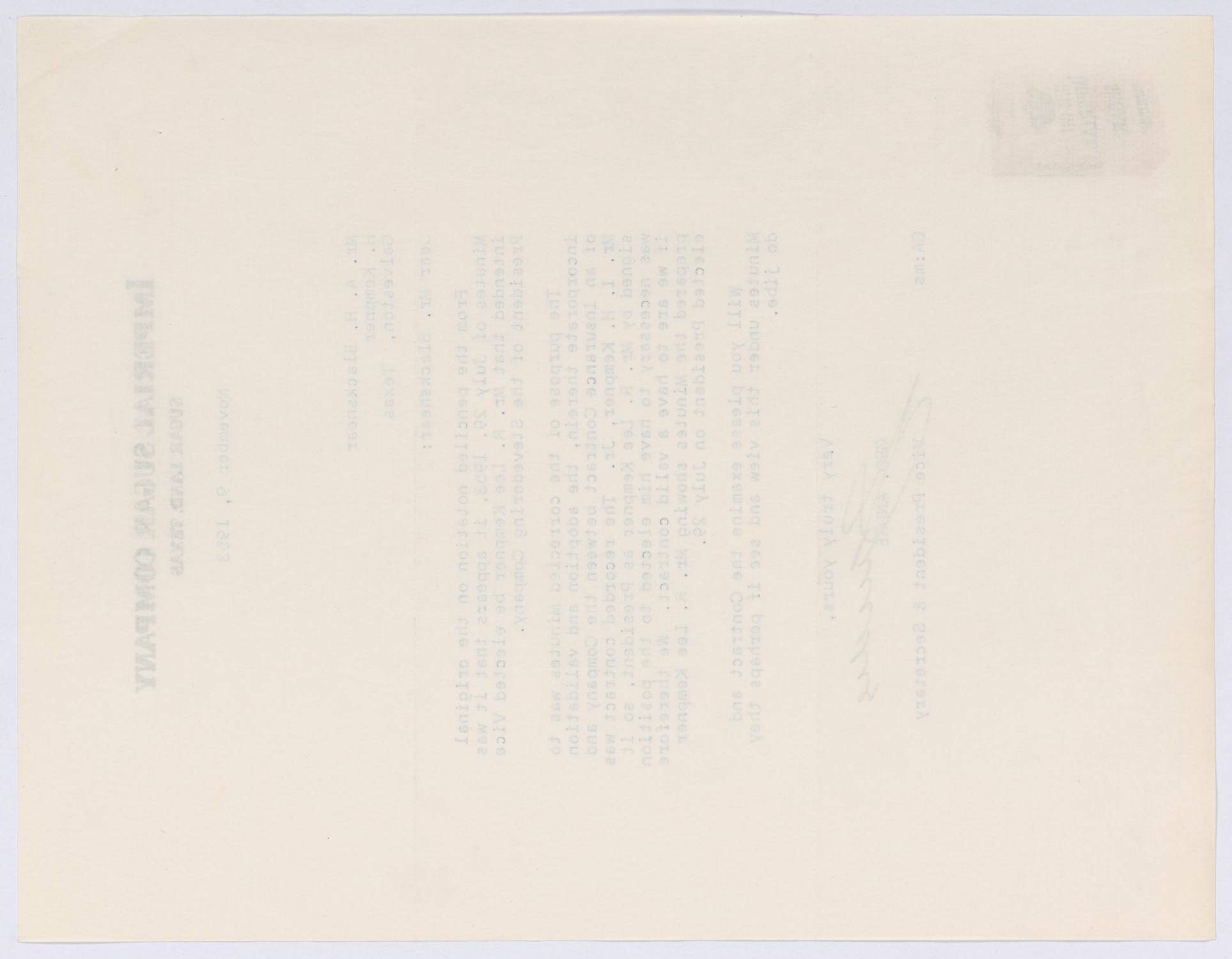 [Letter from George Andre to A. H. Blackshear, November 9, 1953]
                                                
                                                    [Sequence #]: 2 of 2
                                                