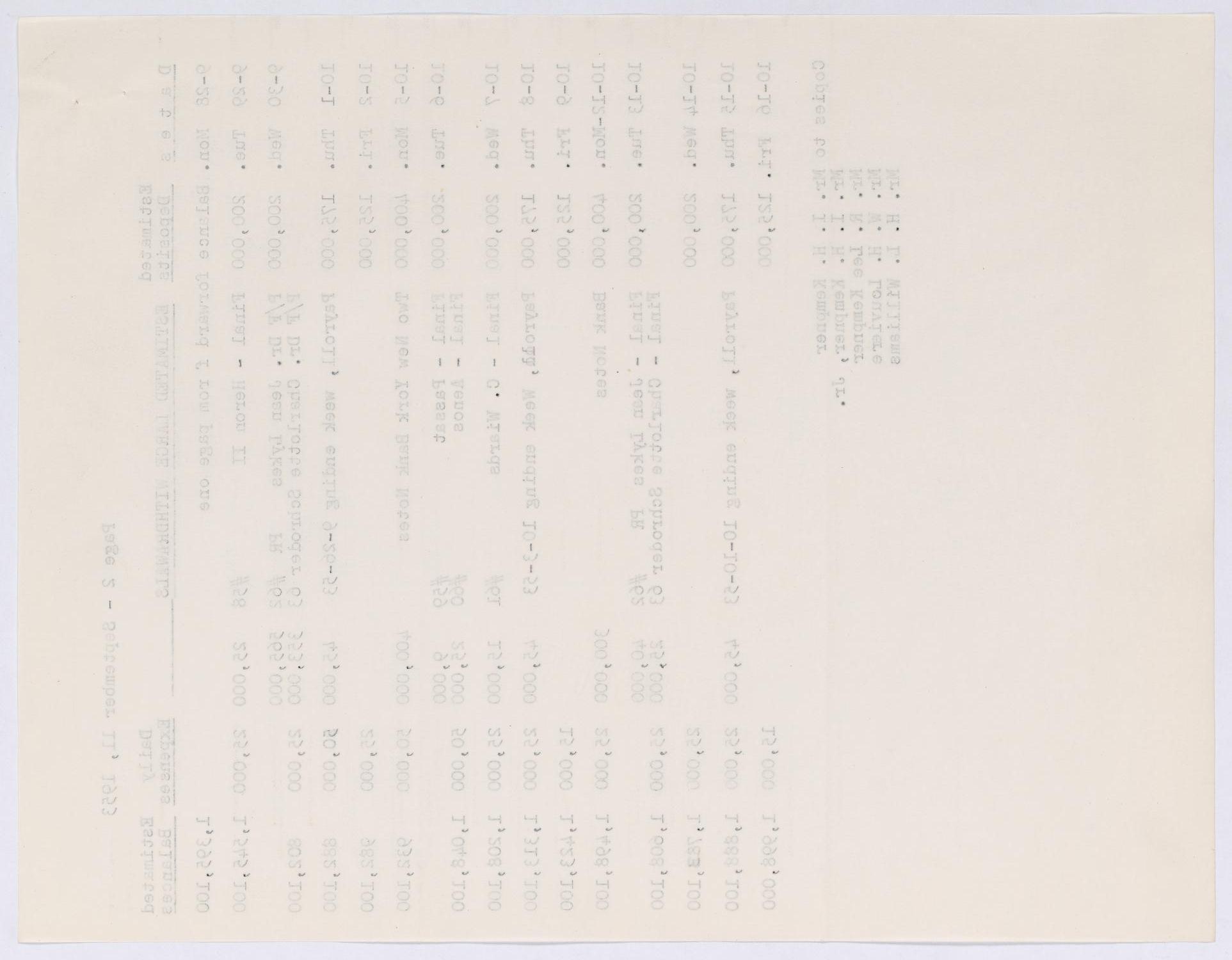[Imperial Sugar Company Estimated Daily Cash Balances: September 11, 1953]
                                                
                                                    [Sequence #]: 4 of 4
                                                