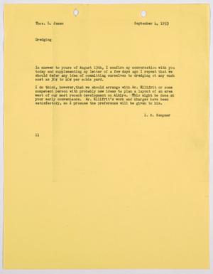 Primary view of object titled '[Letter from I. H. Kempner to Thomas L. James, September 4, 1953]'.