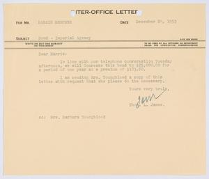 Primary view of object titled '[Letter from T. L. James to Harris Kempner, December 24, 1953]'.
