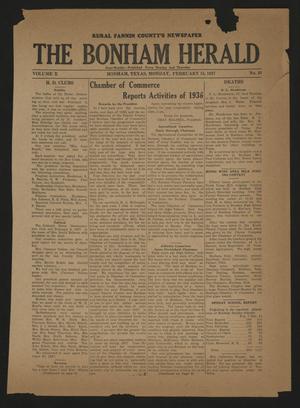 Primary view of object titled 'The Bonham Herald (Bonham, Tex.), Vol. 10, No. 49, Ed. 1 Monday, February 15, 1937'.