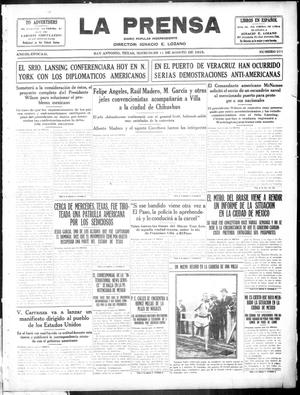 Primary view of object titled 'La Prensa (San Antonio, Tex.), Vol. 3, No. 275, Ed. 1 Wednesday, August 11, 1915'.