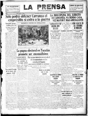 Primary view of object titled 'La Prensa (San Antonio, Tex.), Vol. 5, No. 1045, Ed. 1 Tuesday, September 25, 1917'.