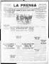 Thumbnail image of item number 1 in: 'La Prensa (San Antonio, Tex.), Vol. 3, No. 444, Ed. 1 Thursday, January 27, 1916'.