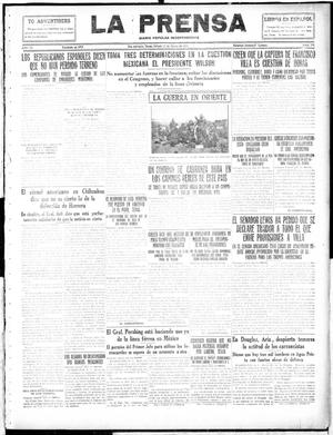 Primary view of object titled 'La Prensa (San Antonio, Tex.), Vol. 4, No. 500, Ed. 1 Saturday, March 25, 1916'.