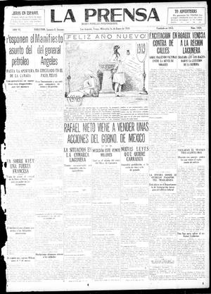 Primary view of object titled 'La Prensa (San Antonio, Tex.), Vol. 6, No. 1424, Ed. 1 Wednesday, January 1, 1919'.