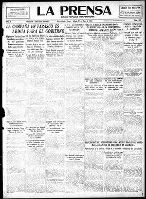 Primary view of object titled 'La Prensa (San Antonio, Tex.), Vol. 10, No. 103, Ed. 1 Saturday, May 27, 1922'.