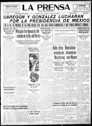 Primary view of object titled 'La Prensa (San Antonio, Tex.), Vol. 6, No. 1394, Ed. 1 Sunday, December 1, 1918'.