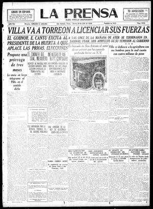 Primary view of object titled 'La Prensa (San Antonio, Tex.), Vol. 7, No. 1939, Ed. 1 Thursday, July 29, 1920'.
