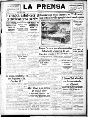 Primary view of object titled 'La Prensa (San Antonio, Tex.), Vol. 6, No. 1170, Ed. 1 Saturday, April 6, 1918'.