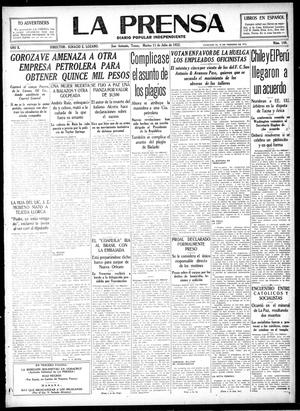 Primary view of object titled 'La Prensa (San Antonio, Tex.), Vol. 10, No. 148, Ed. 1 Tuesday, July 11, 1922'.