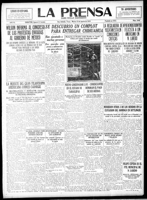 Primary view of object titled 'La Prensa (San Antonio, Tex.), Vol. 6, No. 1646, Ed. 1 Tuesday, August 12, 1919'.