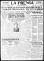 Thumbnail image of item number 1 in: 'La Prensa (San Antonio, Tex.), Vol. 6, No. 1493, Ed. 1 Tuesday, March 11, 1919'.