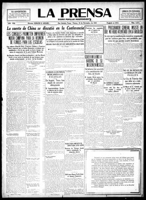 Primary view of object titled 'La Prensa (San Antonio, Tex.), Vol. 8, No. 2,411, Ed. 1 Friday, November 18, 1921'.
