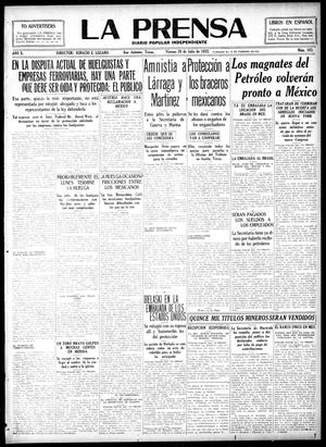 Primary view of object titled 'La Prensa (San Antonio, Tex.), Vol. 10, No. 163, Ed. 1 Friday, July 28, 1922'.