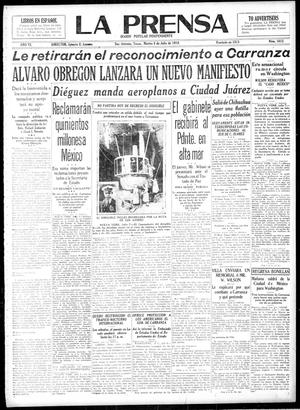 Primary view of object titled 'La Prensa (San Antonio, Tex.), Vol. 6, No. 1612, Ed. 1 Tuesday, July 8, 1919'.