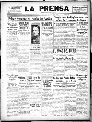 Primary view of object titled 'La Prensa (San Antonio, Tex.), Vol. 6, No. 1132, Ed. 1 Wednesday, February 27, 1918'.
