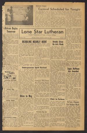 Primary view of object titled 'Lone Star Lutheran (Seguin, Tex.), Vol. 45, No. 18, Ed. 1 Friday, March 20, 1964'.