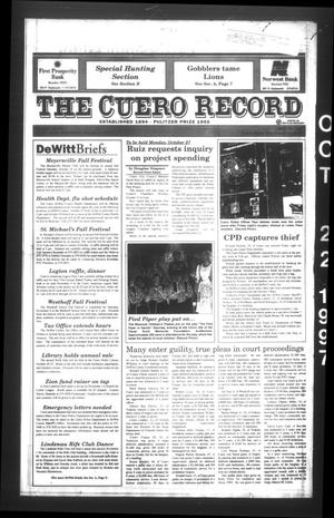 Primary view of object titled 'The Cuero Record (Cuero, Tex.), Vol. 103, No. 41, Ed. 1 Wednesday, October 22, 1997'.