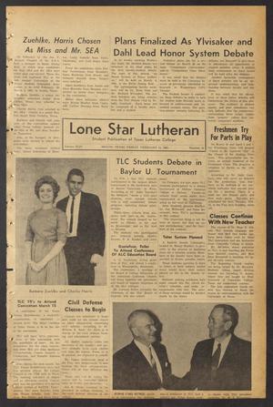 Primary view of object titled 'Lone Star Lutheran (Seguin, Tex.), Vol. 44, No. 16, Ed. 1 Friday, February 15, 1963'.